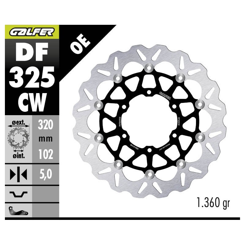 GALFER DISCO DE FRENO W FLOATING DF325CW