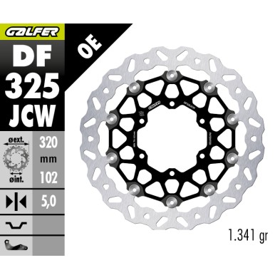 GALFER FLOATING BRAKE DISC W FLOATECH DF325JCW