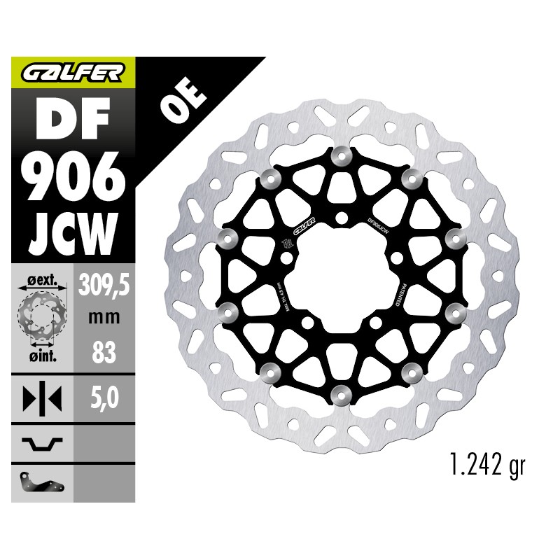 GALFER FLOATING BRAKE DISC W FLOATECH DF906JCW