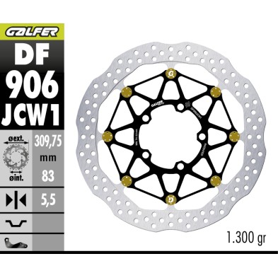 GALFER DISCO DE FRENO DELANTERO W FLOATECH RACING DF906JCW1G03