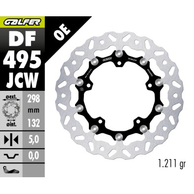 GALFER FLOATING BRAKE DISC W FLOATECH DF495JCW