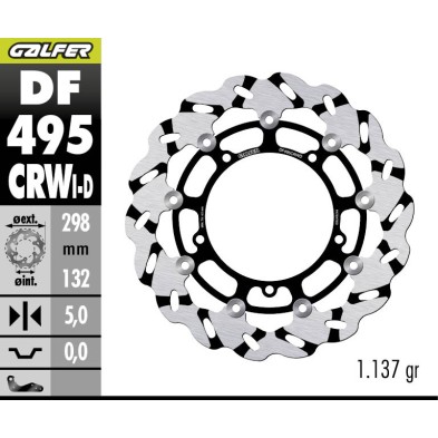 GALFER W BRAKE DISC GROOVED RIGHT DF495CRWD