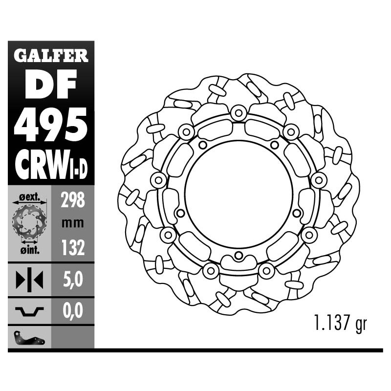 GALFER DISCO DE FRENO W GROOVED LEFT DF495CRWI