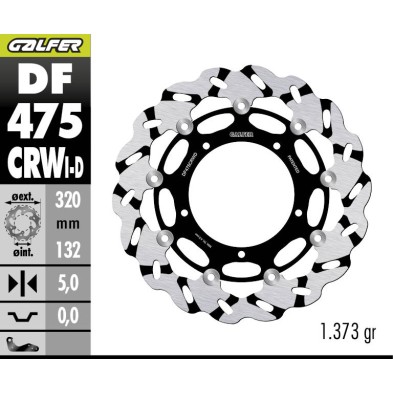 GALFER DISCO DE FRENO W FLOATING GROOVED RIGHT DF475CRWD