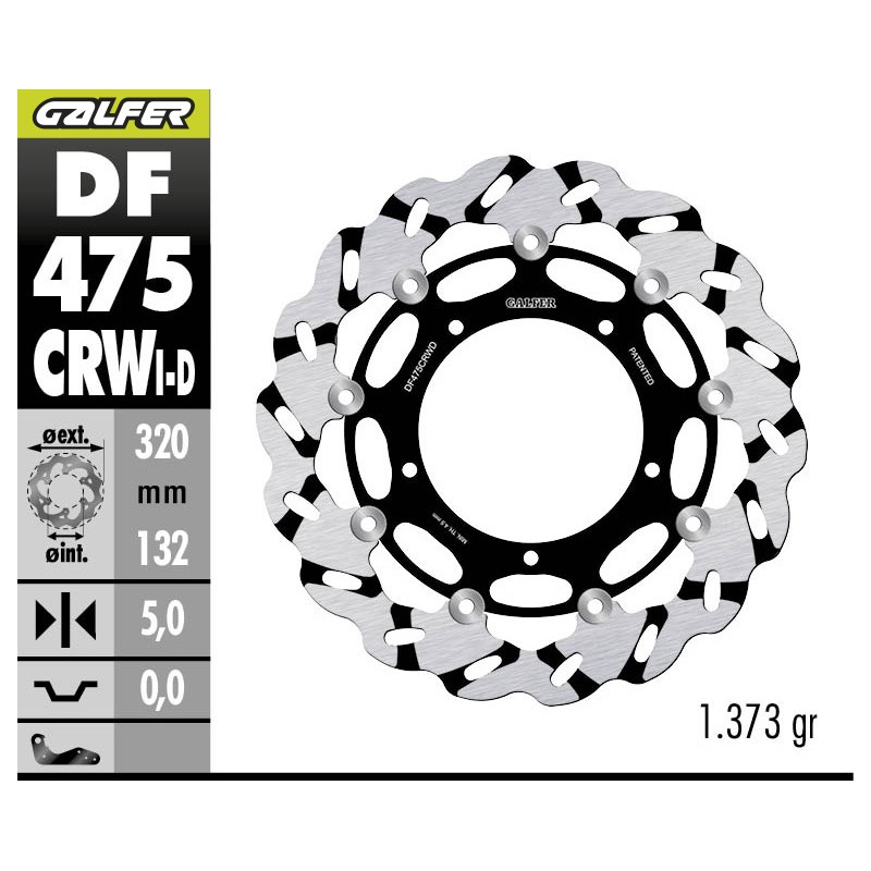GALFER DISCO DE FRENO W FLOATING GROOVED LEFT DF475CRWI