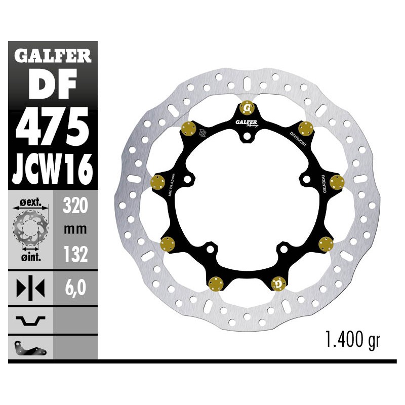 GALFER FLOATECH RACING BRAKE DISC DF475JCW160G03