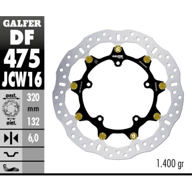 GALFER DISCO DE FRENO W FLOATECH RACING DF475JCW160G03