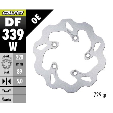 GALFER W FIXED BRAKE DISC DF339W