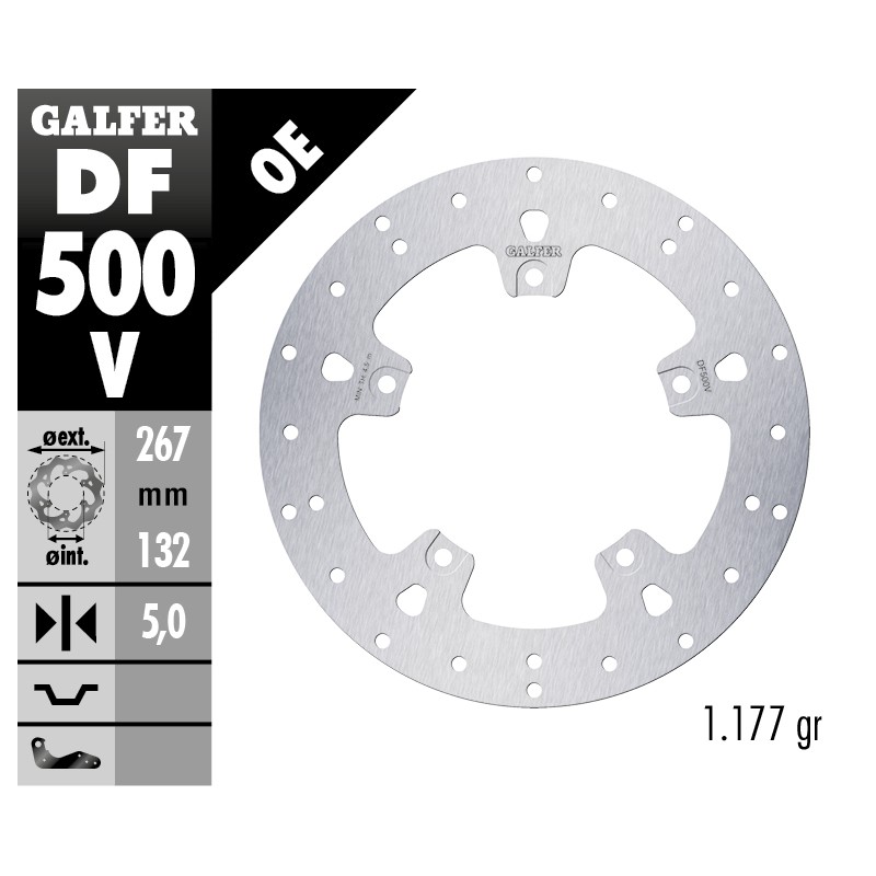 GALFER ROUND FIXED BRAKE DISC DF500V