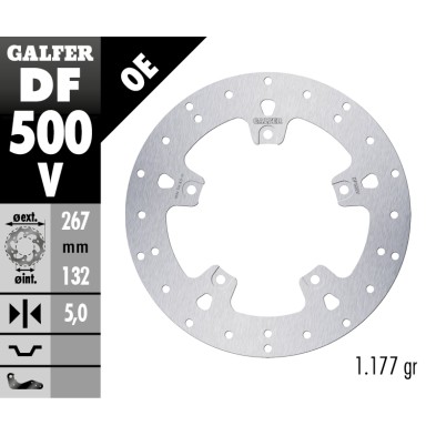 GALFER DISCO DE FRENO REDONDO FIXED DF500V