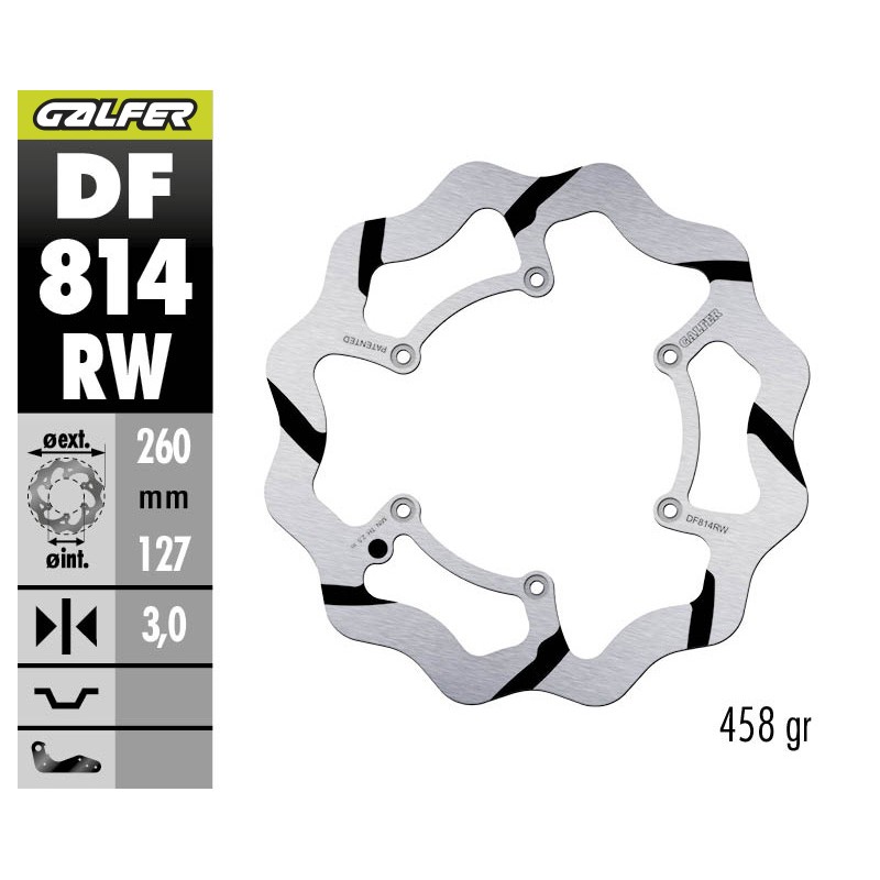 GALFER DISCO DE FRENO OFF-ROAD W FIXED GROOVED DF814RW