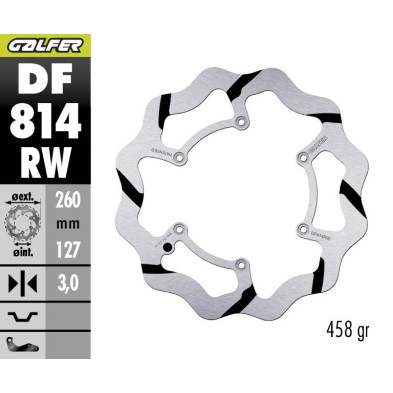 GALFER OFF-ROAD BRAKE DISC W FIXED GROOVED DF814RW
