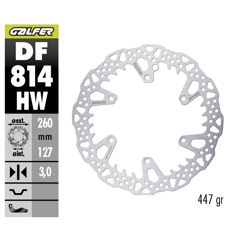 GALFER SHARK FIXED OFF-ROAD BRAKE DISC DF814HW