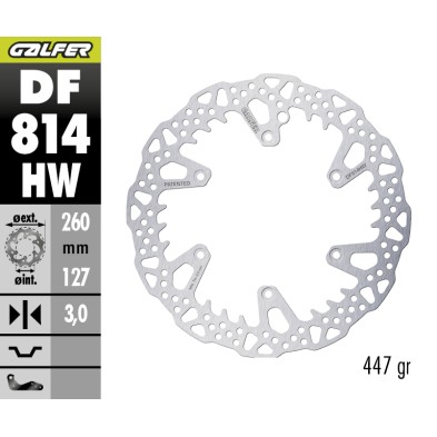 GALFER SHARK FIXED OFF-ROAD BRAKE DISC DF814HW