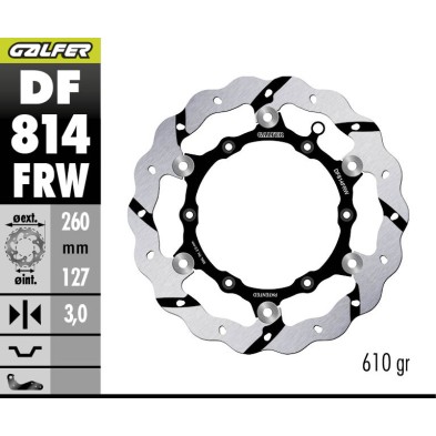 GALFER FLOATING GROOVED BRAKE DISC DF814FRW