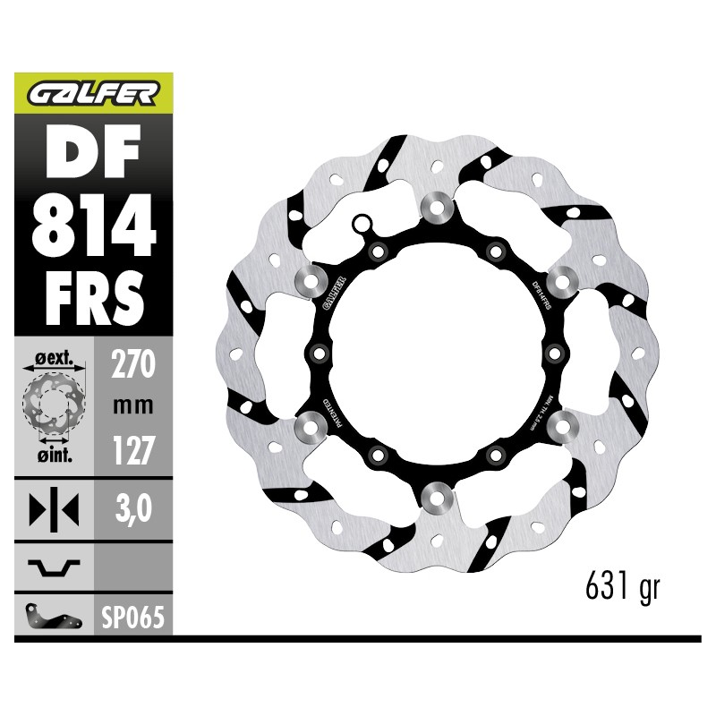 GALFER DISCO SOBREDIMENSIONADO FLOATING GROOVED DF814FRS