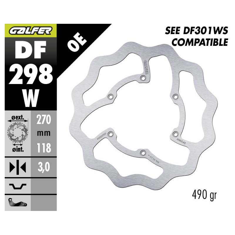 GALFER DISCO DE FRENO OFF-ROAD W FIXED DF298W