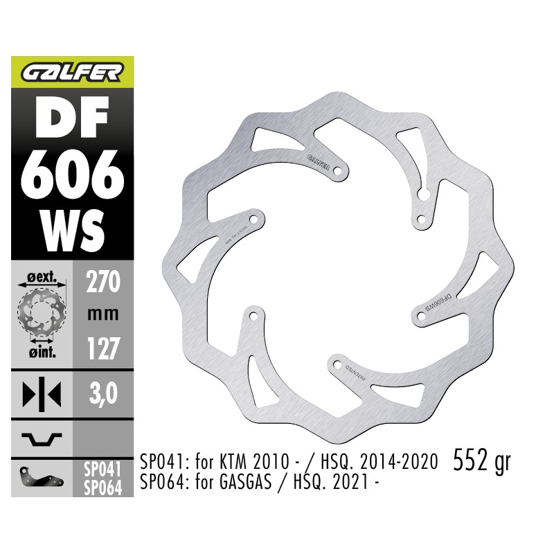 GALFER DISCO SOBREDIMENSIONADO W FIXED DF606WS