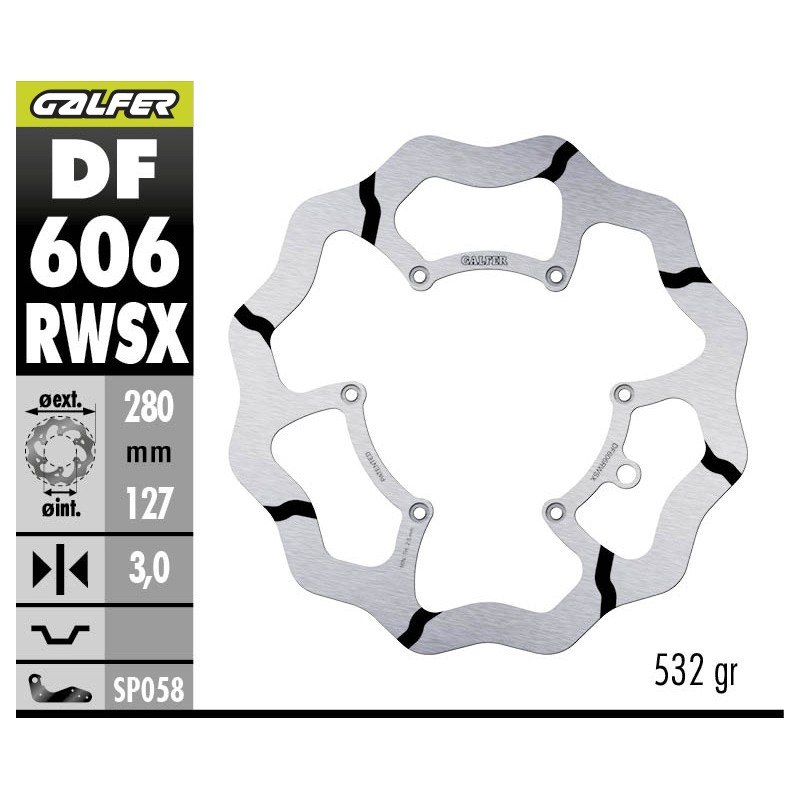 GALFER OVERSIZED FIXED GROOVED DISC DF606RWSX