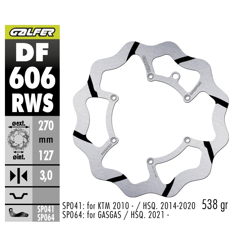 GALFER DISCO SOBREDIMENSIONADO FIXED GROOVED DF606RWS
