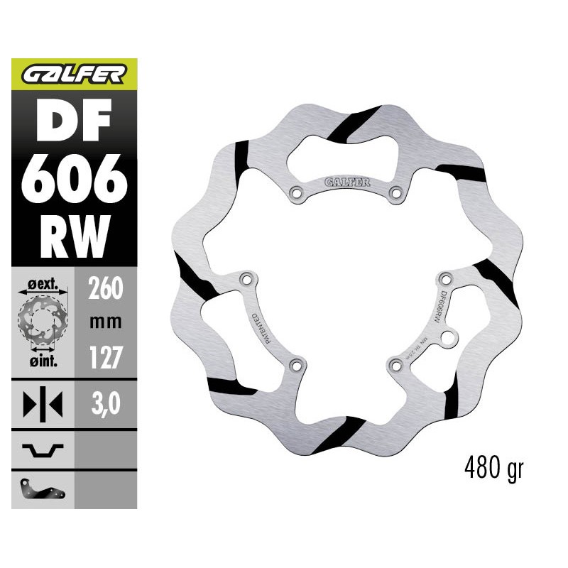 GALFER DISCO DE FRENO OFF-ROAD W FIXED GROOVED DF606RW