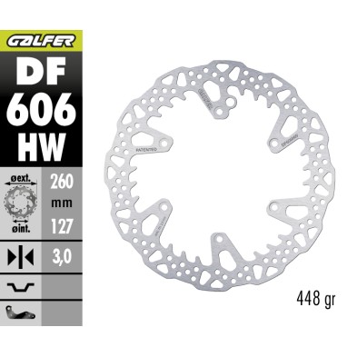 GALFER SHARK FIXED OFF-ROAD BRAKE DISC DF606HW