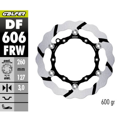 GALFER OFF-ROAD BRAKE DISC WITH FLOATING GROOVED DF606FRW