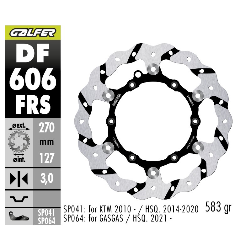 GALFER DISCO SOBREDIMENSIONADO FLOATING GROOVED DF606FRS