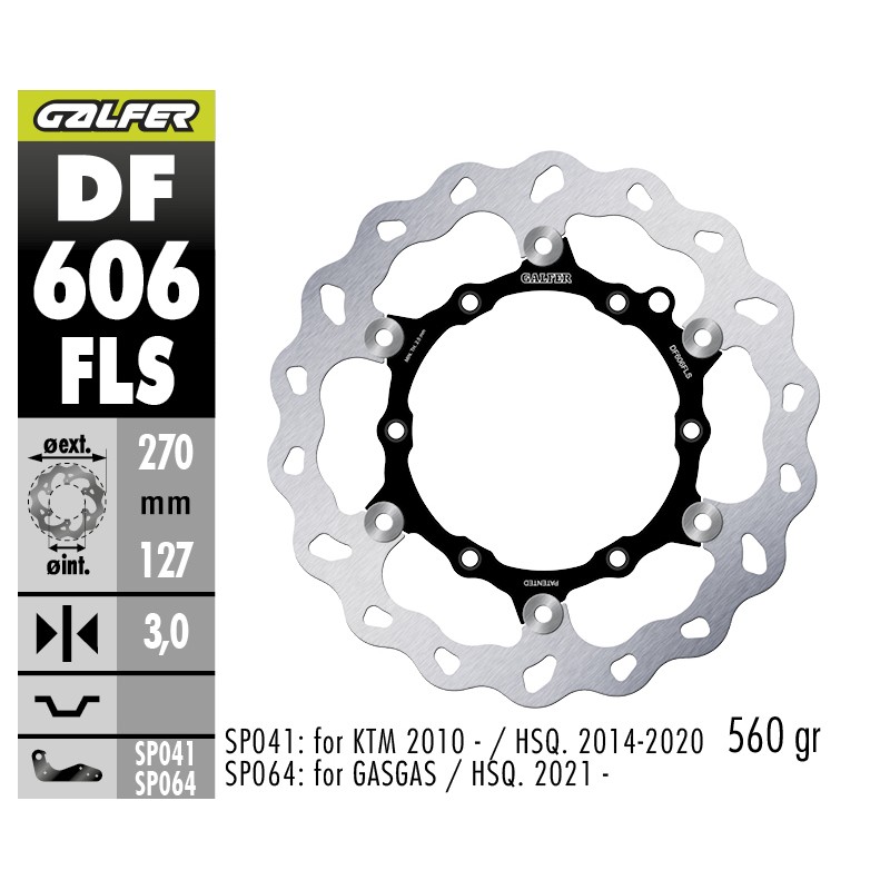 GALFER DISCO SOBREDIMENSIONADO FLOATING DF606FLS