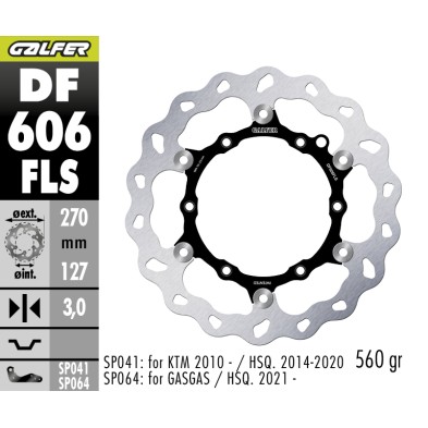 GALFER DISCO SOBREDIMENSIONADO FLOATING DF606FLS
