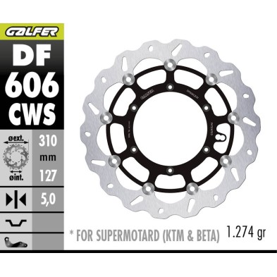 GALFER FLOATING BRAKE DISC W DF606CWS