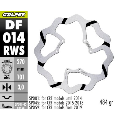 GALFER OVERSIZED GROOVED DISC DF014RWS