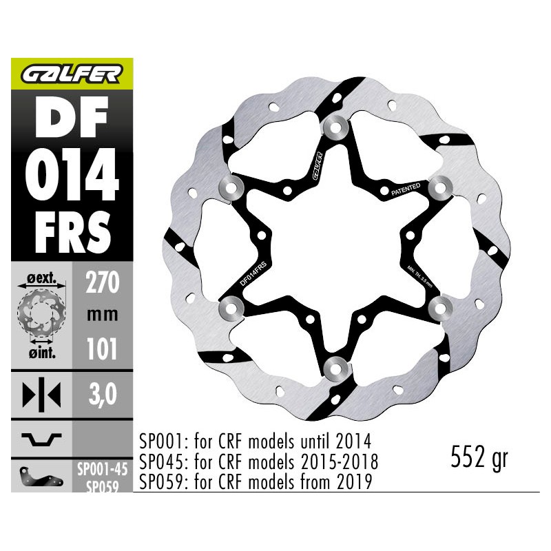 GALFER OVERSIZED FLOATING DISC DF014FRS
