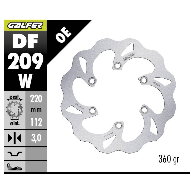 GALFER OFF-ROAD BRAKE DISC W FIXED DF209W