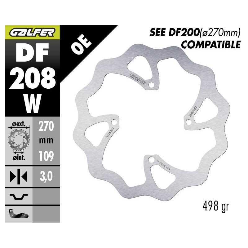 GALFER DISCO DE FRENO OFF-ROAD W FIXED OVERSIZE DF208W