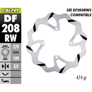 GALFER DISCO DE FRENO OFF-ROAD W FIXED GROOVED DF208RW