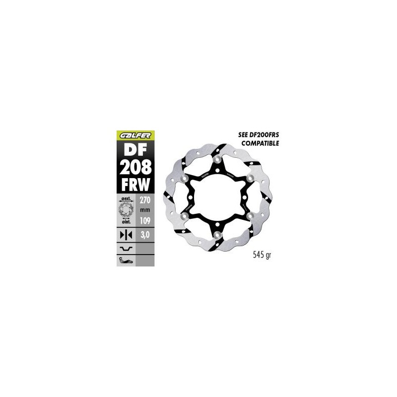 GALFER DISCO DE FRENO FLOATING W GROOVED DF208FRW