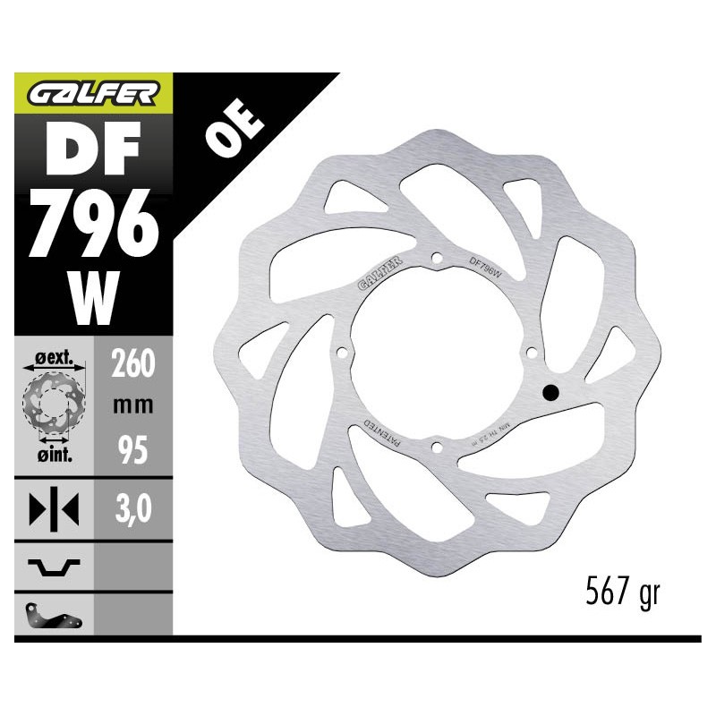 GALFER OFF-ROAD BRAKE DISC W FIXED DF796W