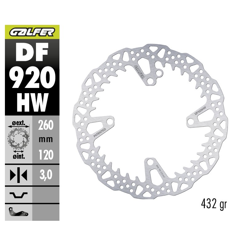 GALFER DISCO DE FRENO OFF-ROAD SHARK FIXED DF920HW