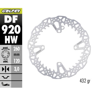 GALFER SHARK FIXED OFF-ROAD BRAKE DISC DF920HW