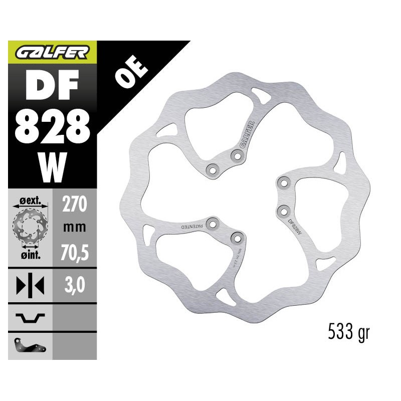 GALFER OFF-ROAD BRAKE DISC W FIXED DF828
