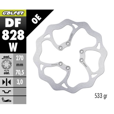 GALFER OFF-ROAD BRAKE DISC W FIXED DF828