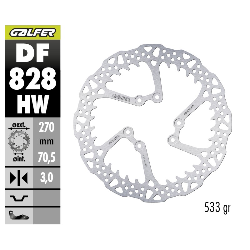 GALFER SHARK FIXED OFF-ROAD BRAKE DISC DF828HW