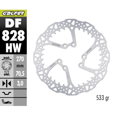 GALFER SHARK FIXED OFF-ROAD BRAKE DISC DF828HW