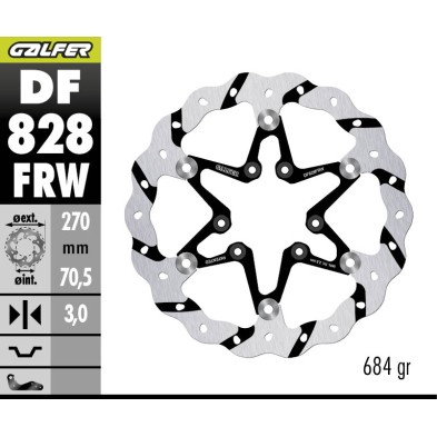 GALFER OFF-ROAD BRAKE DISC WITH FLOATING GROOVED DF828FRW
