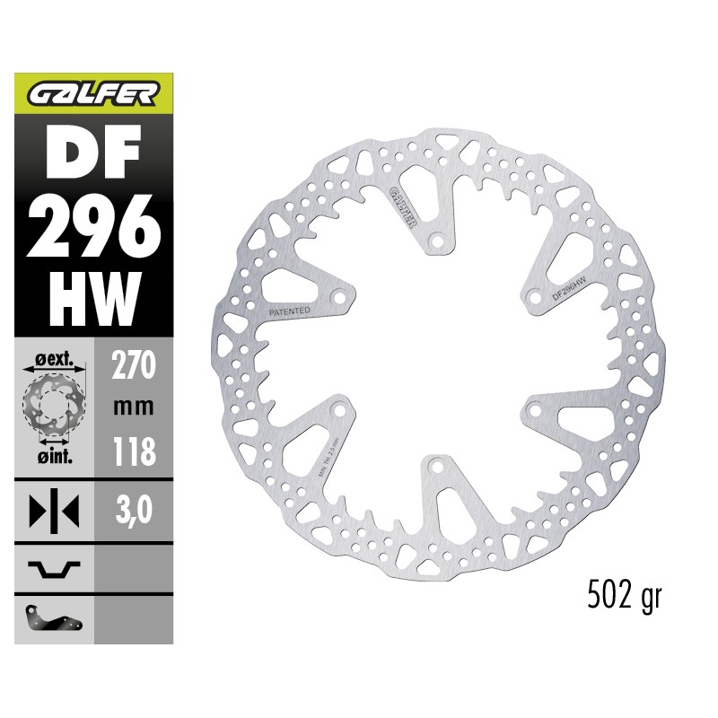 GALFER DISCO DE FRENO OFF-ROAD SHARK FIXED DF296HW