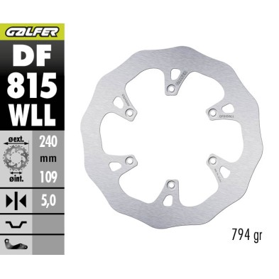 GALFER OFF-ROAD BRAKE DISC W FIXED SOLID DF815WLL