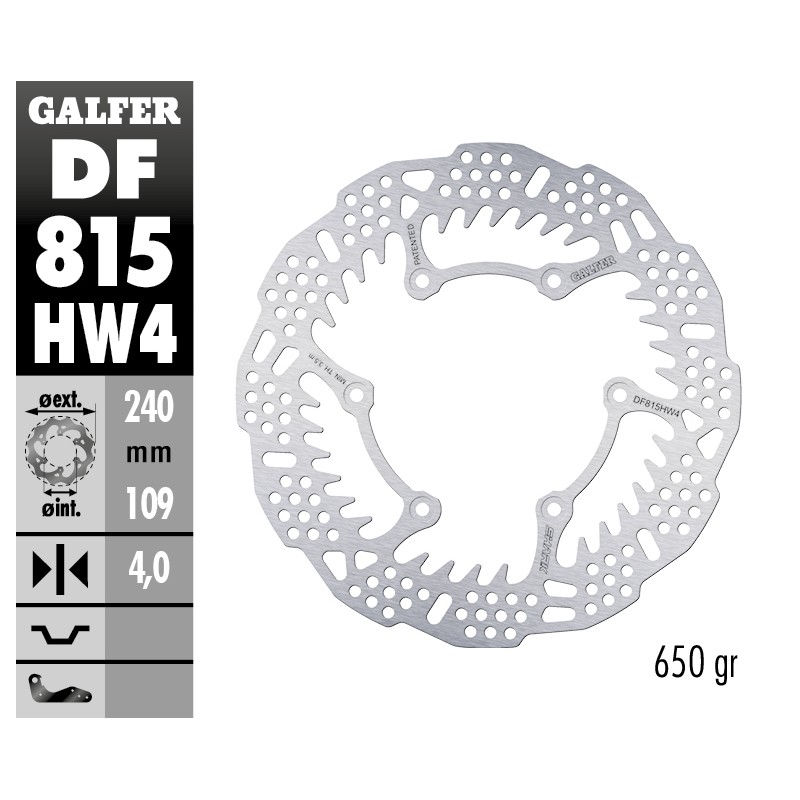 GALFER SHARK FIXED OFF-ROAD BRAKE DISC DF815HW4