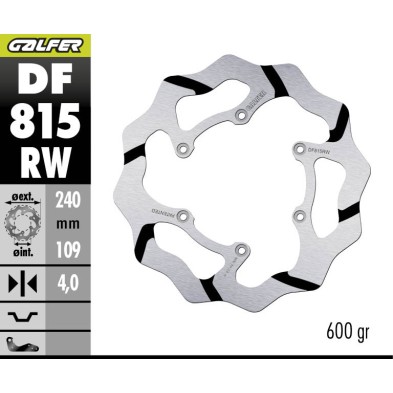 GALFER OFF-ROAD BRAKE DISC W FIXED GROOVED DF515RW