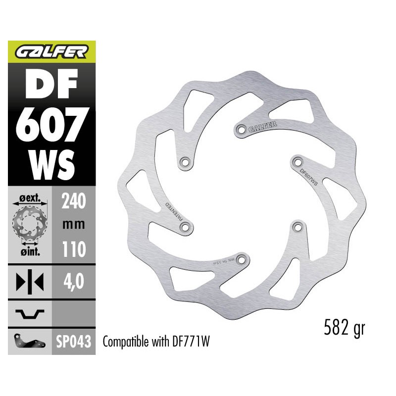 GALFER OVERSIZED DISC FIXED DF607WS